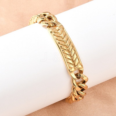 Stainless Steel Cuban Link Chain Bracelets BJEW-D379-06G-1
