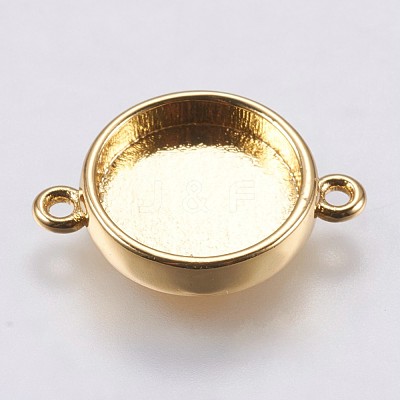 Brass Cabochon Connector Settings KK-E749-08G-1