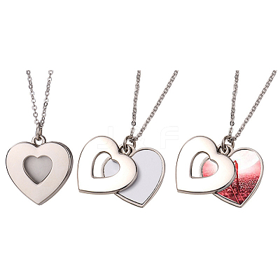 Sublimation Blank Aluminum Pendant Necklace LS-NJEW-E020-01P-02-1