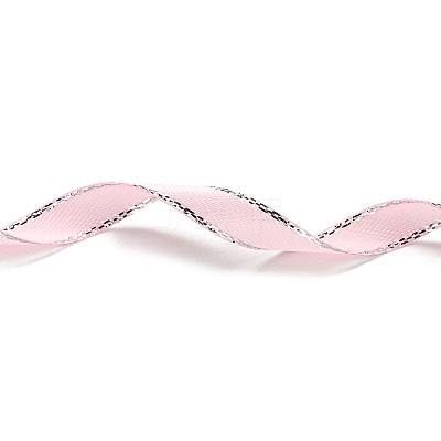 Double Edge Silver Thread Grosgrain Ribbon for Wedding Festival Decoration SRIB-L012-6mm-001-1