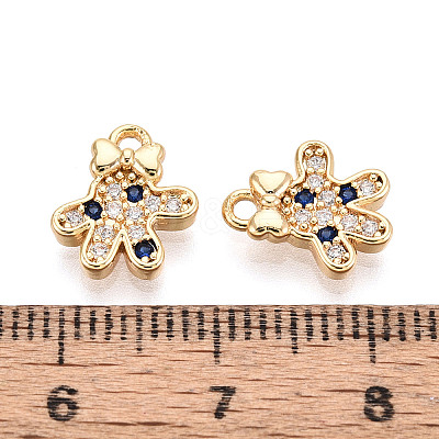 Brass Micro Pave Cubic Zirconia Charms KK-N263-147D-G-1