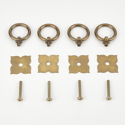 Clover Brass with Iron Drawer Pull Drop Handles KK-WH0079-64-1