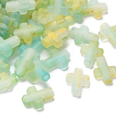 100Pcs Gradient Color Transparent Acrylic Beads OACR-FP0001-35-1