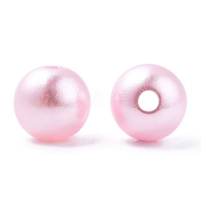 Spray Painted ABS Plastic Imitation Pearl Beads OACR-T015-05B-17-1