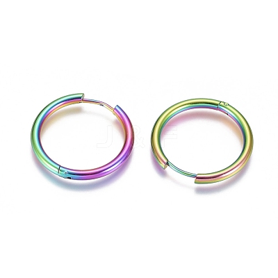 Ion Plating(IP) 304 Stainless Steel Huggie Hoop Earrings EJEW-G272-01-20mm-M-1