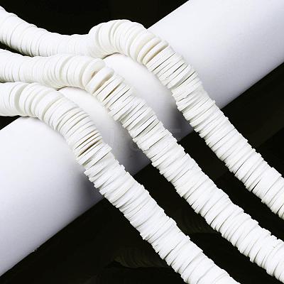 Flat Round Handmade Polymer Clay Beads CLAY-R067-12mm-17-1