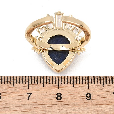 Brass with Natural Lapis Lazuli Finger Rings GG-CBACC2B-07G-05-1