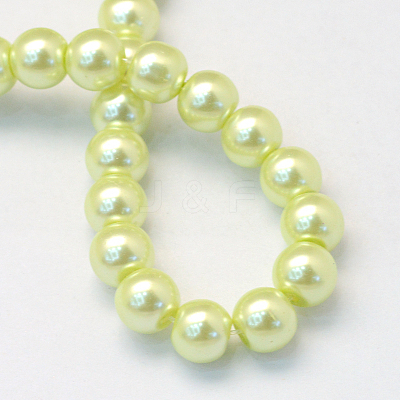 Baking Paint Pearlized Glass Pearl Round Bead Strands X-HY-Q330-8mm-46-1