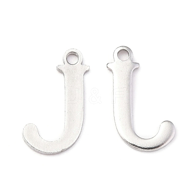 Tarnish Resistant 304 Stainless Steel Alphabet Charms STAS-H122-J-P-1