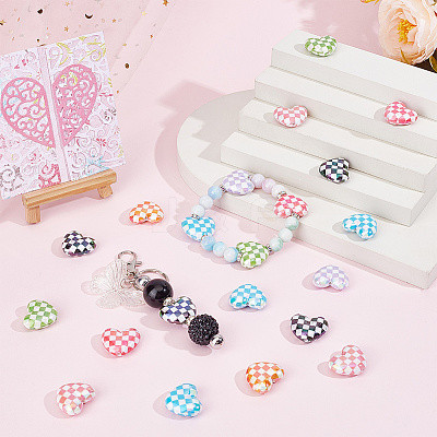 36Pcs UV Plating Opaque Acrylic Beads MACR-SC0001-87-1