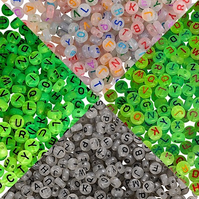 200g 2 Colors Luminous Acrylic Beads MACR-SZ0001-60-1