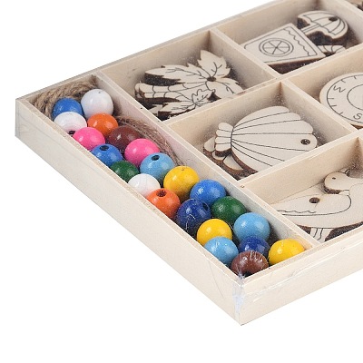 Ocean Theme DIY Wood Pendants WOOD-S063-01A-1