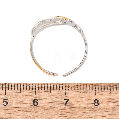 304 Stainless Steel Cuff Open Rings for Women SA-CBABC9E-05B-GP-1