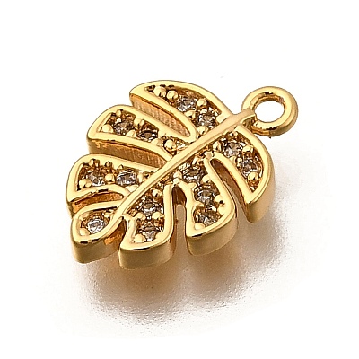 Brass Micro Pave Cubic Zirconia Pendants X1-KK-B152-13B-G-1