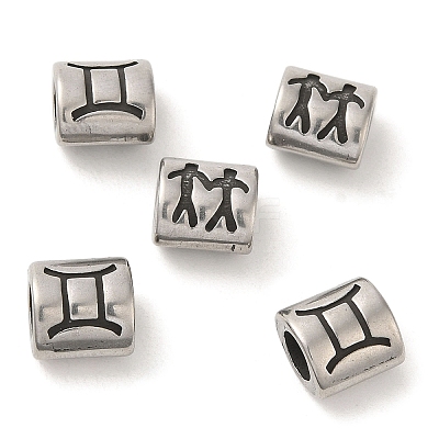 Oval with Constellation 304 Stainless Steel Beads STAS-E215-05AS-07-1