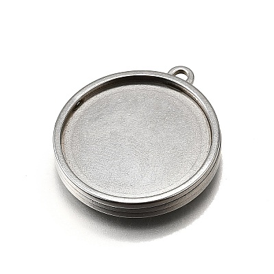 304 Stainless Steel Pendant Cabochon Settings STAS-S181-02P-F-1