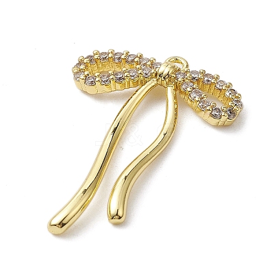 Rack Plating Brass Micro Pave Clear Cubic Zirconia Pendants X-KK-H463-12G-1