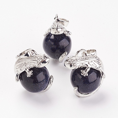 Synthetic Blue Goldstone Pendants G-G713-I10-1