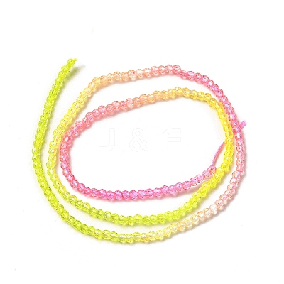 Transparent Gradient Color Glass Beads Strands GLAA-H021-01A-20-1