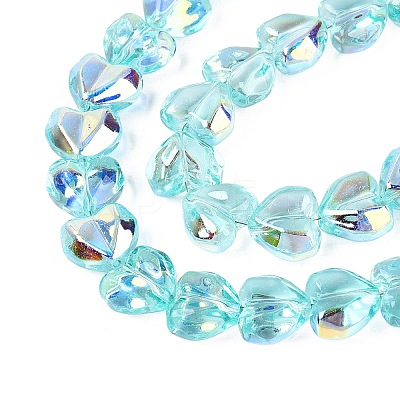 Electroplate Transparent Glass Beads Strands X-EGLA-N056-01A-03-1