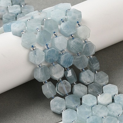 Natural Aquamarine Beads Strands G-P534-A08-02-1