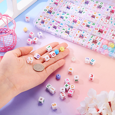264Pcs 28 Styles Opaque & Transparent Acrylic Beads OACR-TA0004-78-1