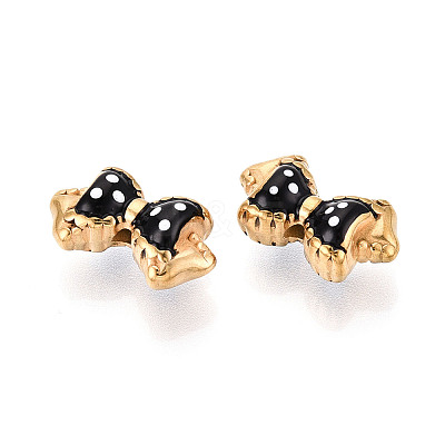 Ion Plating(IP) 304 Stainless Steel Enamel Beads STAS-N114-23C-G-1