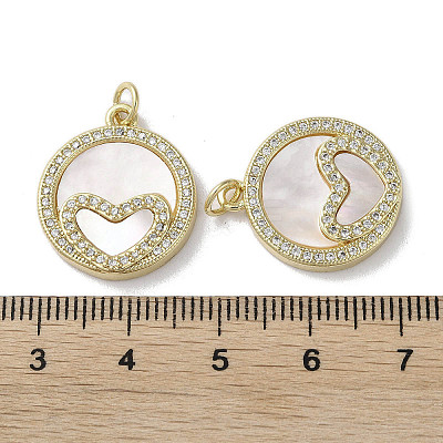 Brass Micro Pave Cubic Zirconia Pendants KK-G485-34J-G-1