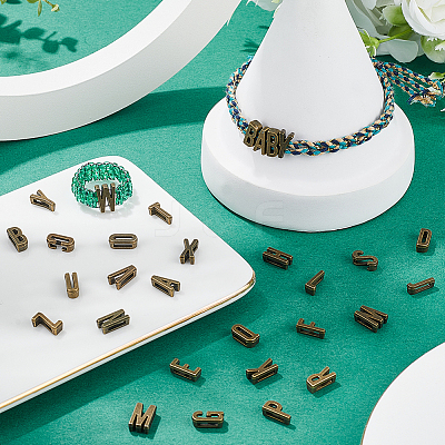 130Pcs 26 Styles Alloy Slider Charms FIND-SC0009-84-1
