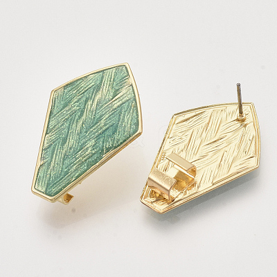 Iron Enamel Stud Earring Findings IFIN-N003-21A-1