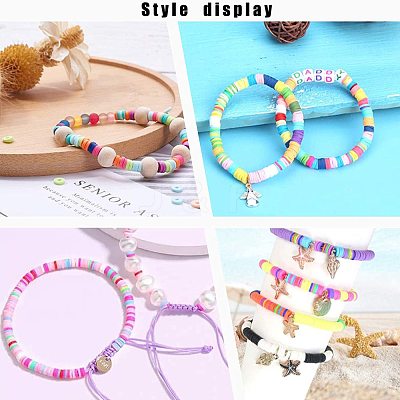 Flat Round Handmade Polymer Clay Beads CLAY-R067-8.0mm-33-1