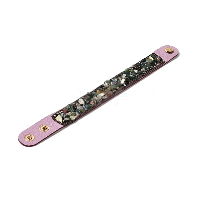 Faux Suede Snap Cord Bracelet BJEW-F428-06-1