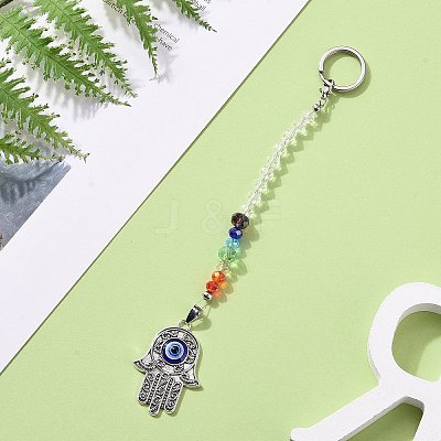 Chakra Glass Dowsing Pendulum Pendants PALLOY-JF01064-1