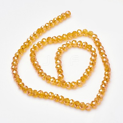 Electroplate Glass Beads Strands X-EGLA-D020-6x4mm-51-1