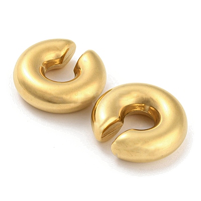 Ion Plating(IP) 304 Stainless Steel Cuff Earrings for Women EJEW-E288-06G-1