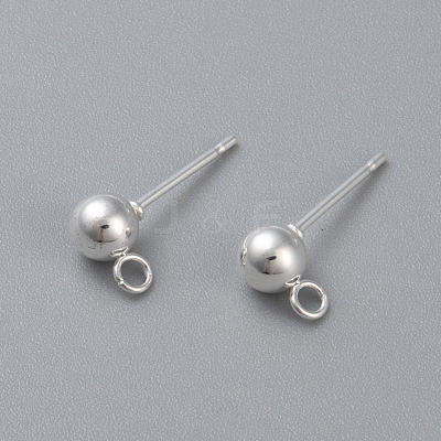 304 Stainless Steel Ball Stud Earring Post X-STAS-H410-10S-A-1