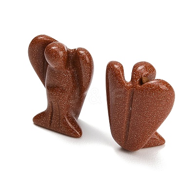 Synthetic Goldstone Gemstone Carved Angle Figurines GG-CBA8396-A15-1