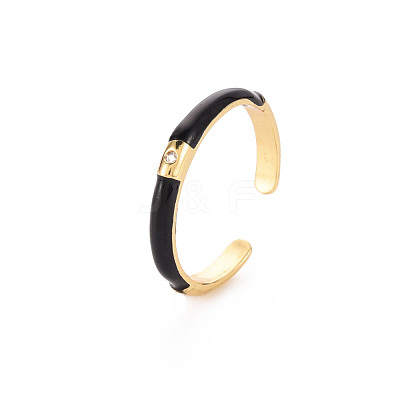 Brass Enamel Cuff Rings RJEW-T016-24B-NF-1