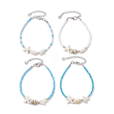 Glass Seed Beaded Bracelets BJEW-JB11703-1