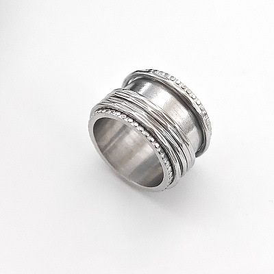 Retro Rotatable 304 Stainless Steel Finger Rings FS-WG84C22-43-1