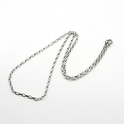 Tarnish Resistant Box Chain Necklace for Men NJEW-F027-17-2mm-1