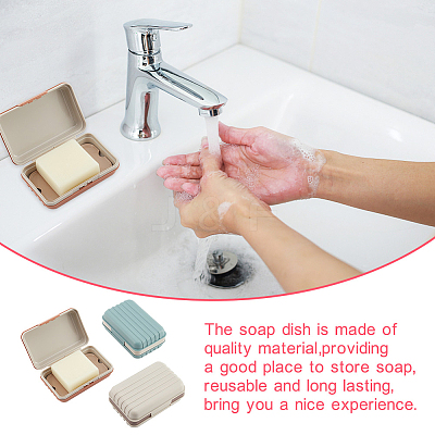 3Pcs 3 Colors Portable Travel Plastic Soap Boxes AJEW-GA0005-73-1