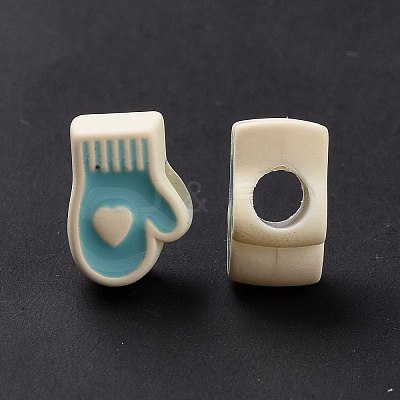 Rubberized Style Acrylic European Beads SACR-E009-23-1
