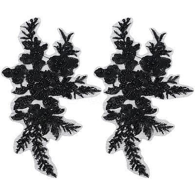 Flower Gauze & Sequin Embroidery Ornament Accessories DIY-WH20081-002C-1
