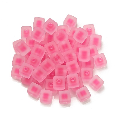 Frosted Acrylic European Large Hole Beads OACR-G012-14F-1