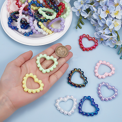 32Pcs 8 Colors Plastic Beads OACR-PH0004-67-1