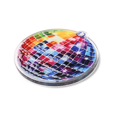 Printed Transparent Acrylic Pendants OACR-S045-03D-1