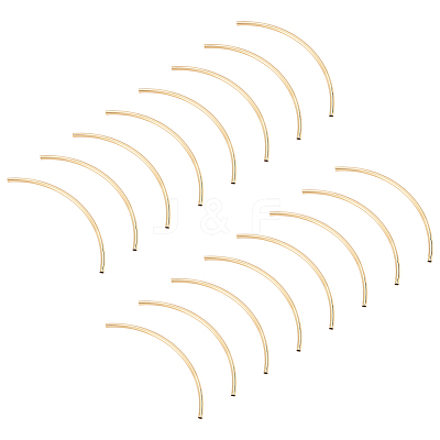 40Pcs Brass Curved Tube Beads for Bracelet Accessories KK-PH0012-86A-1