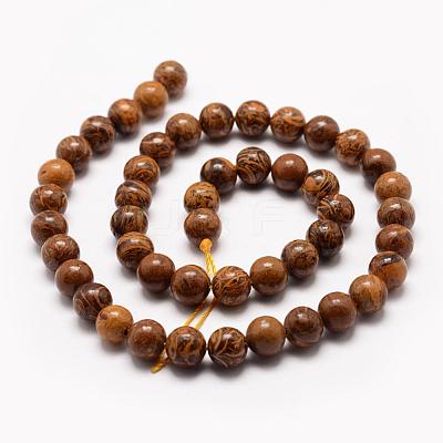 Natural Elephant Skin Jasper/Miriam Stone/Calligraphy Stone Beads Strands G-F512-6mm-1