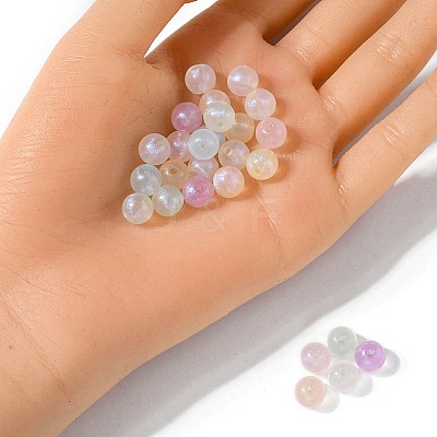 Rainbow Iridescent Plating Acrylic Beads MACR-YW0002-19B-1
